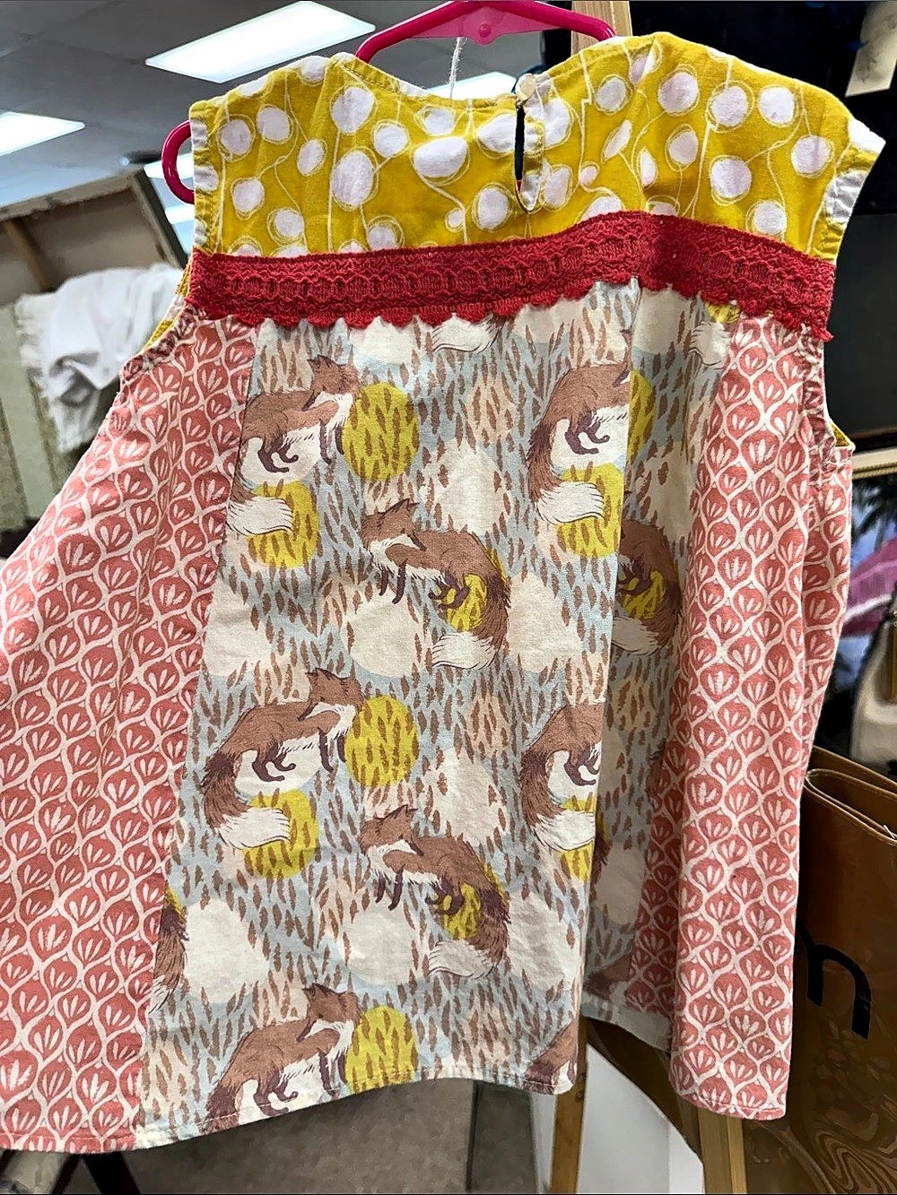 Persnickety Girls Printed Casual Dress in Yellow & Pink